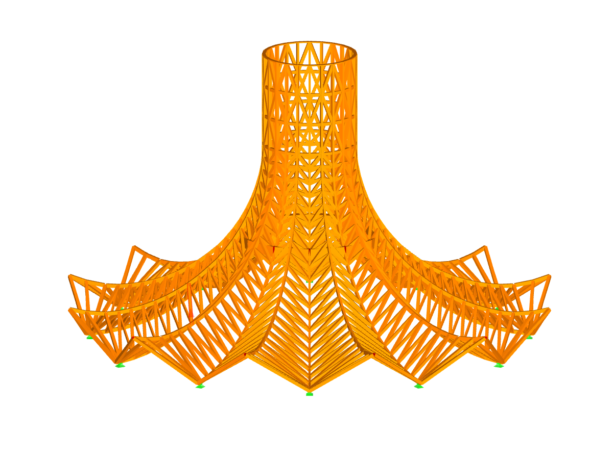 Model střešní konstrukce v programu RSTAB (© PIRMIN JUNG)