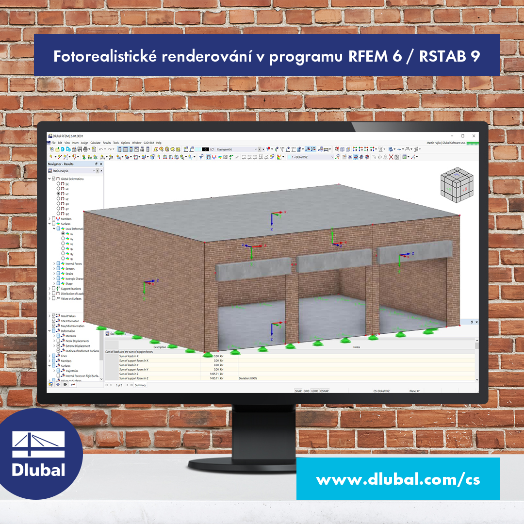 Fotorealistické renderování v programu RFEM 6 / RSTAB 9