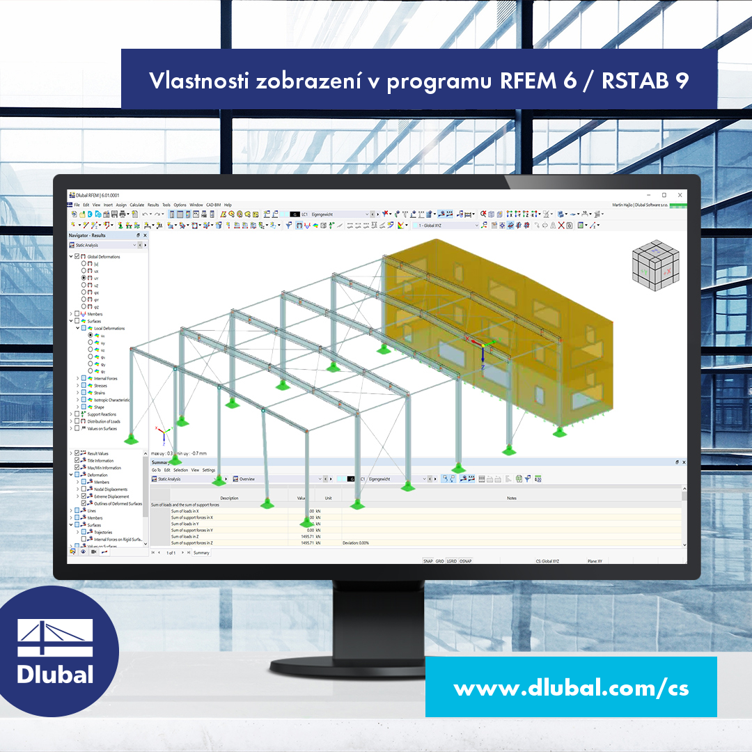 Vlastnosti zobrazení v programu RFEM 6 / RSTAB 9