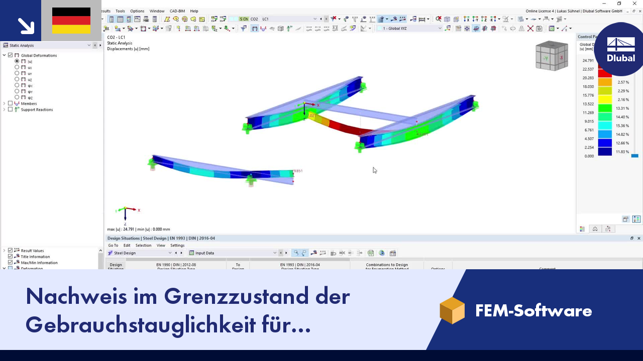 Video: Nachweis im Grenzzustand der Gebrauchstauglichkeit für Stahlkonstruktionen in RFEM 6