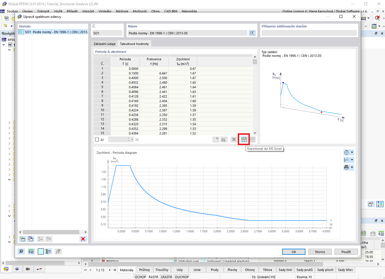 FAQ 005181 | Mohu exportovat spektrum odezvy z programu RFEM 6 a použít ho například v programu RFEM 5?