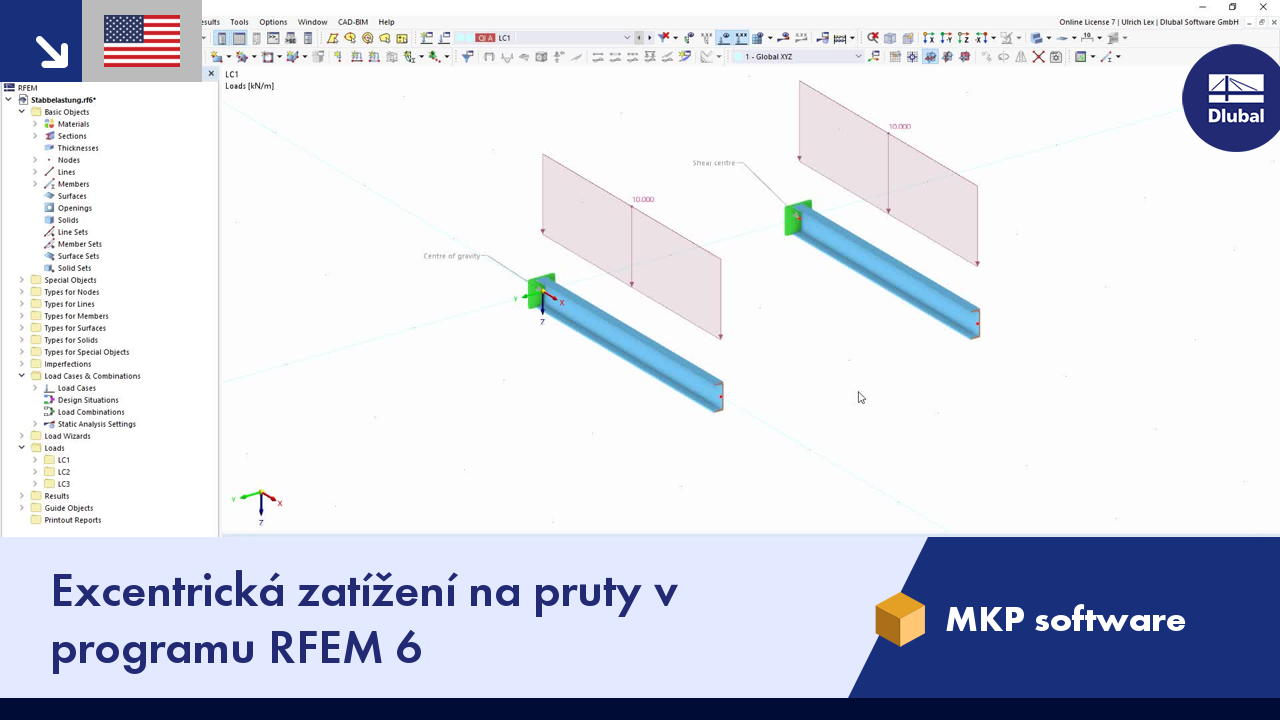 Video: Excentrická zatížení na pruty v programu RFEM 6