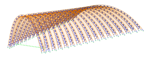 3D model obloukové haly v programu RFEM (© StructureCraft)