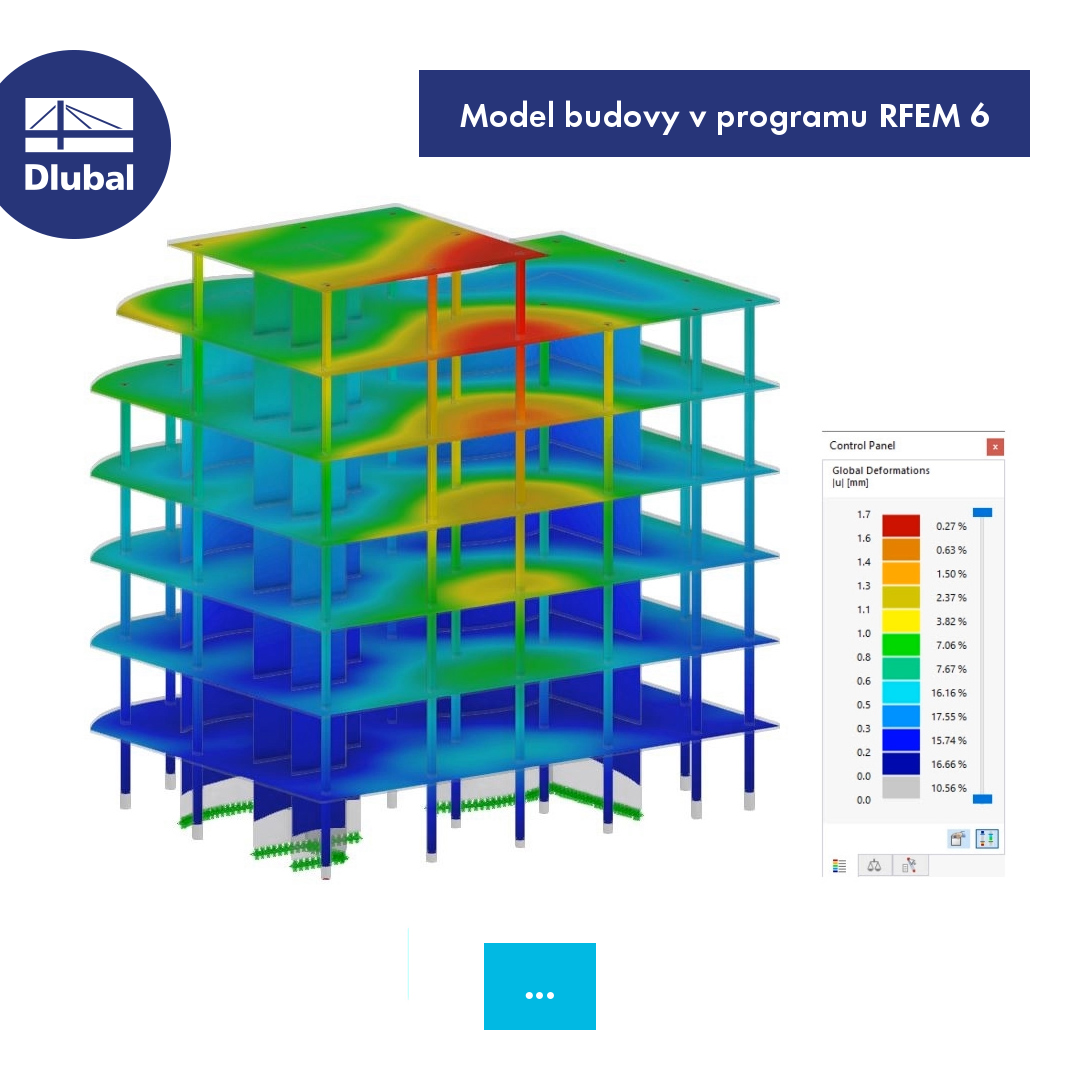 Model budovy v programu RFEM 6