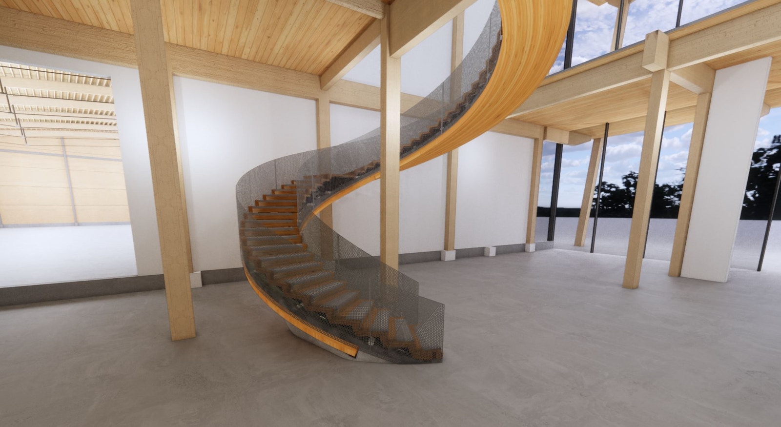 Točité schodiště v KF Aerospace Centre for Excellence, Kanada (© StructureCraft)