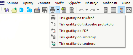 Výběr volby pro tisk grafiky
