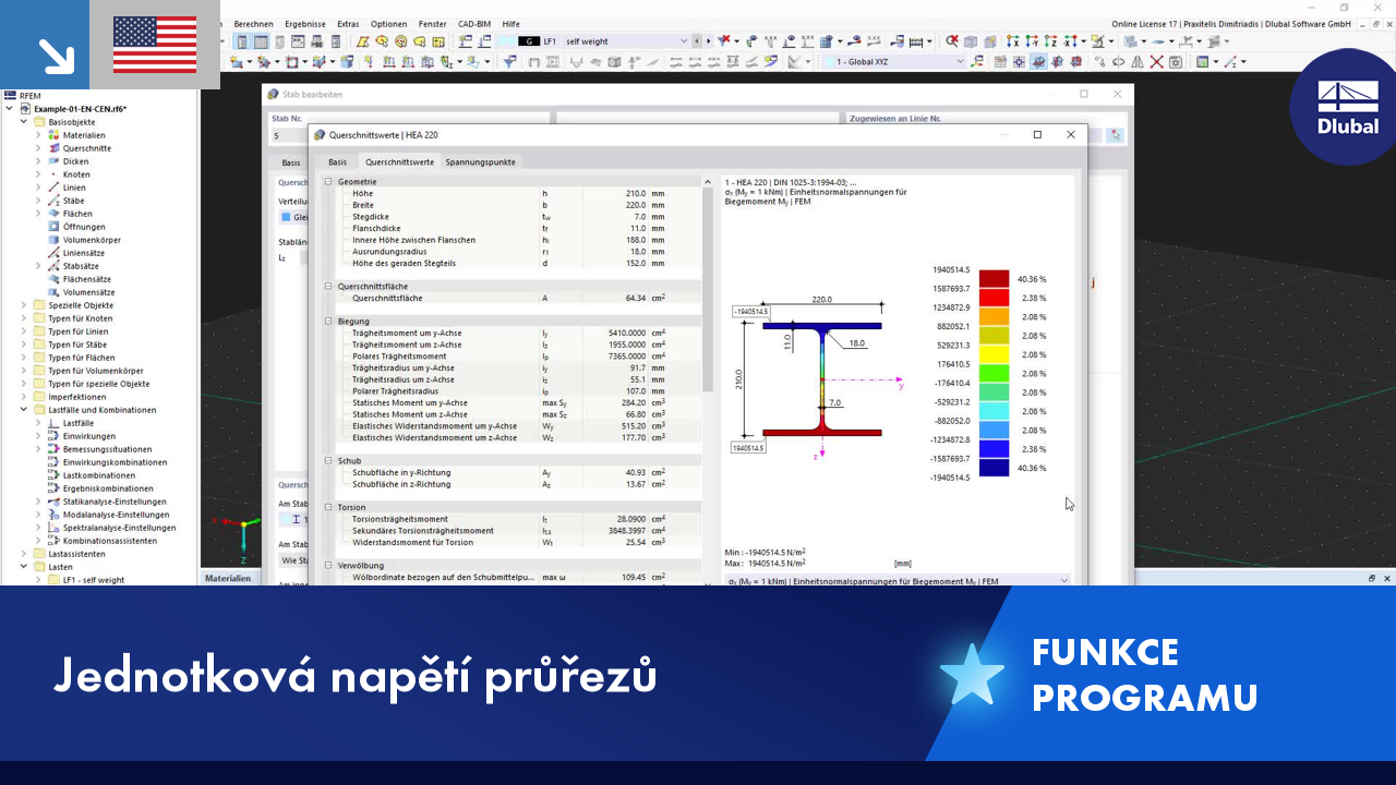 Jednotková napětí průřezů