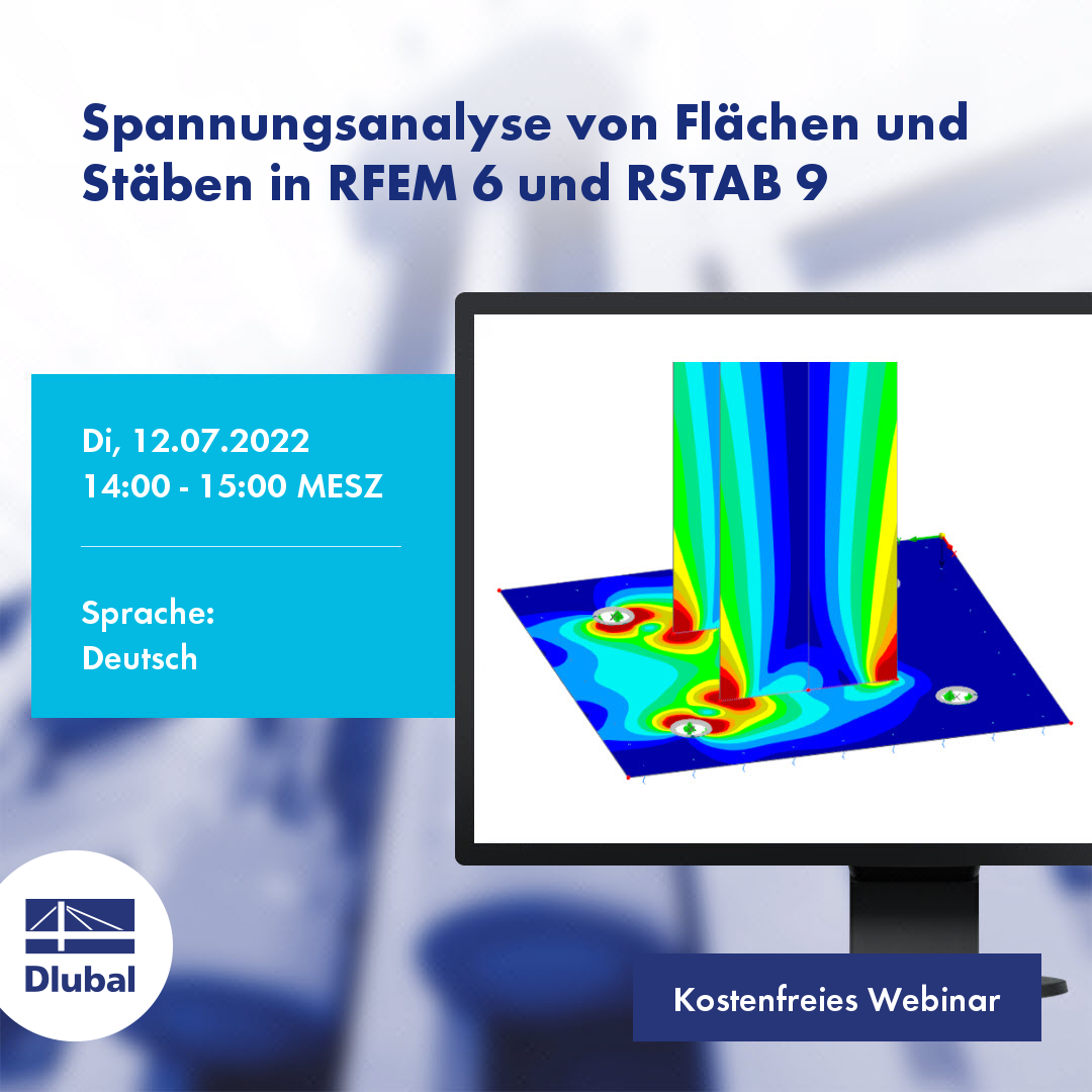 Analýza napětí na plochách a prutech v programech RFEM 6 a RSTAB 9