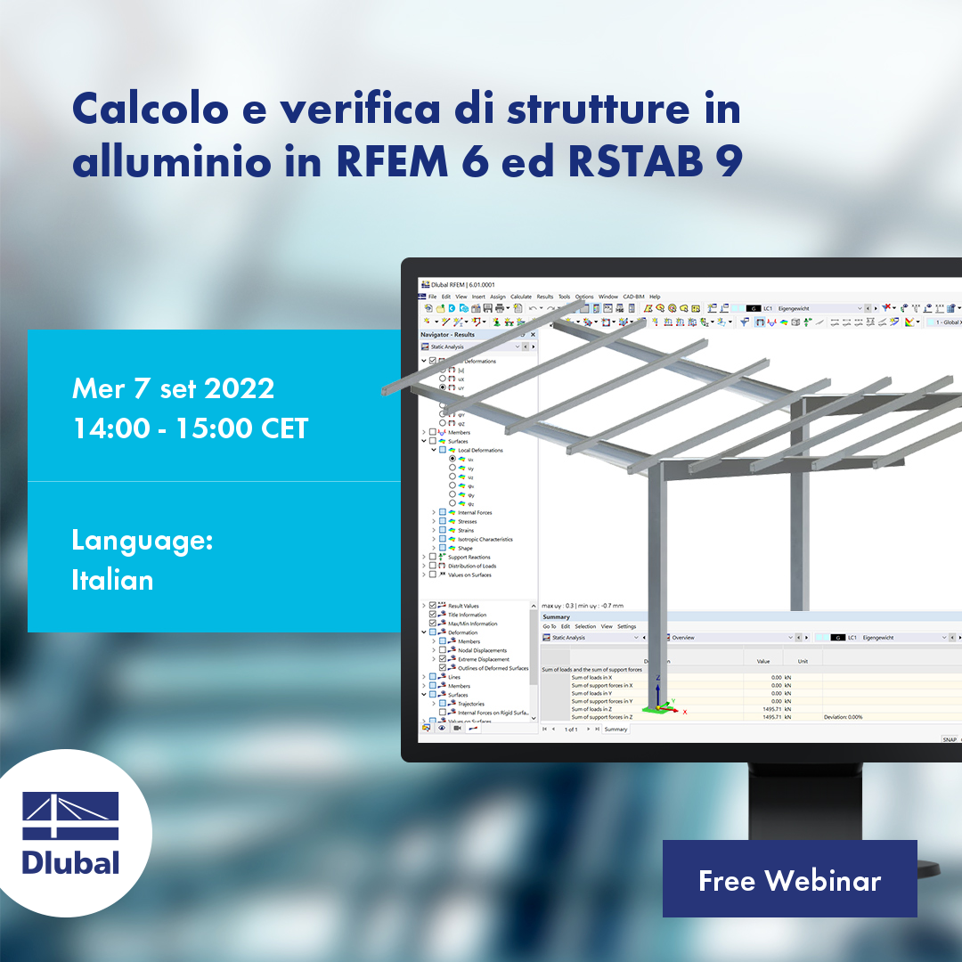 Výpočet a ověření hliníkových konstrukcí v programech RFEM 6 a RSTAB 9