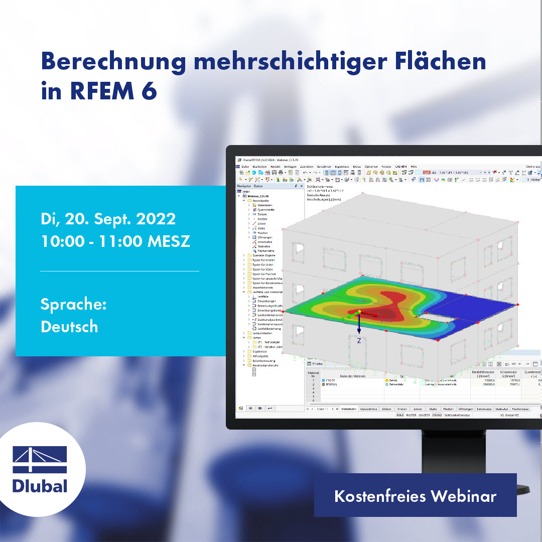 Výpočet vícevrstvých ploch v programu RFEM 6