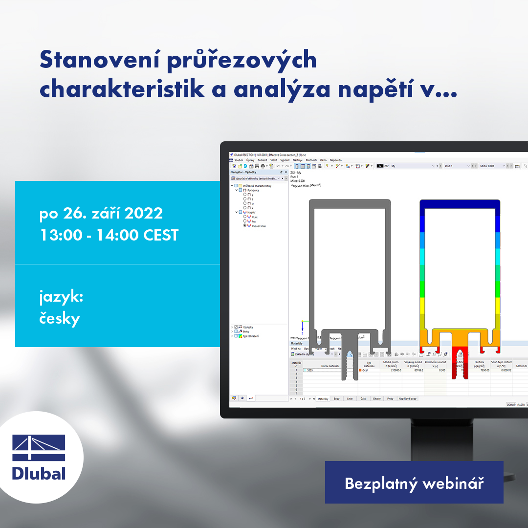 Stanovení průřezových charakteristik a analýza napětí v programu RSECTION 1