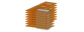 Dílčí model bytového domu  „Krokodýl“ v programu RSTAB (© Timbatec Holzbauingenieure Schweiz AG)