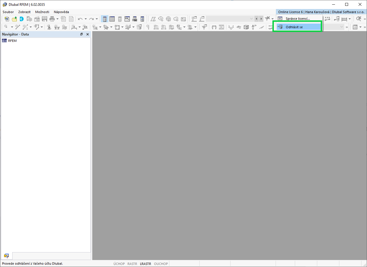 FAQ 005328 | Ukončil jsem RFEM 6, ale stále vidím aktivní relaci na svém účtu Dlubal. Tuto licenci navíc aktuálně může používat