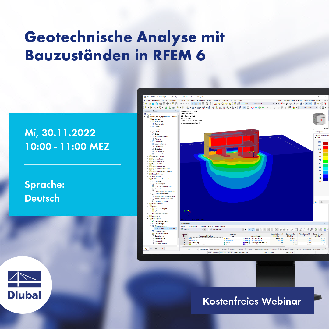 Geotechnická analýza s fázemi výstavby v programu RFEM 6