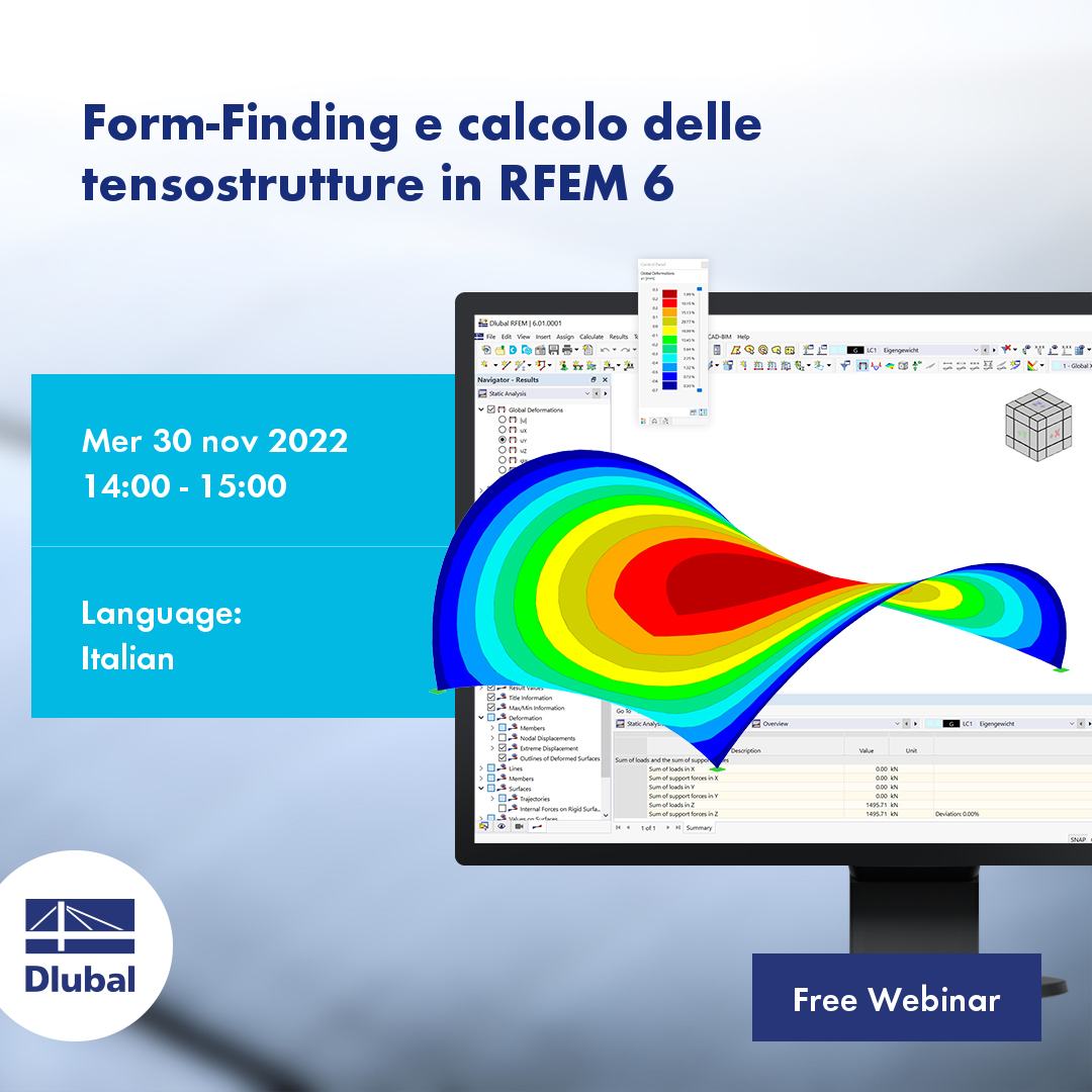 Form-finding a výpočet tahových konstrukcí v programu RFEM 6