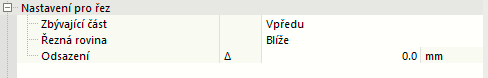 Další nastavení pro desku rozřezanou podle prutové desky