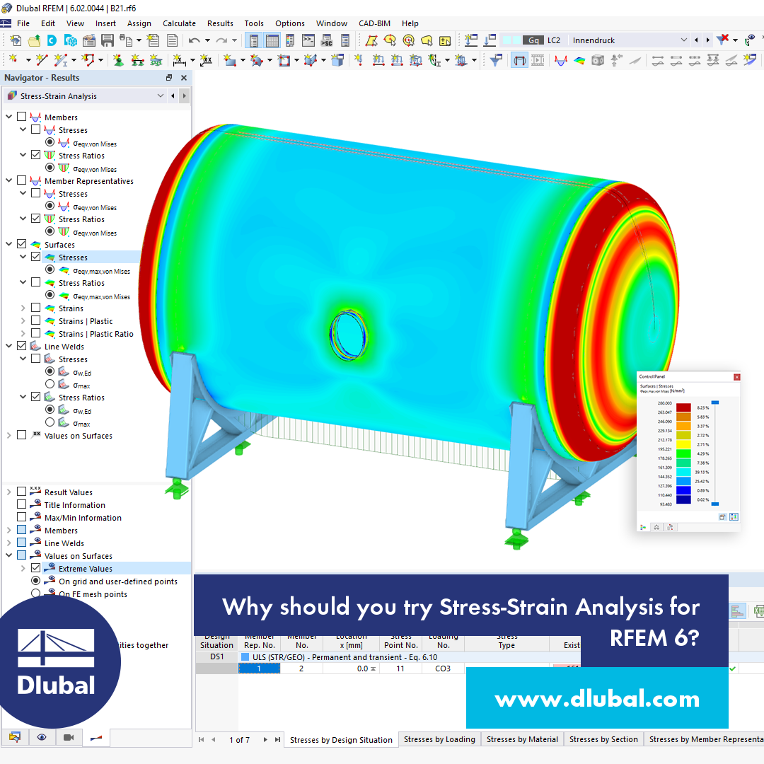 Proč vyzkoušet analýzu napětí a deformací pro RFEM 6?