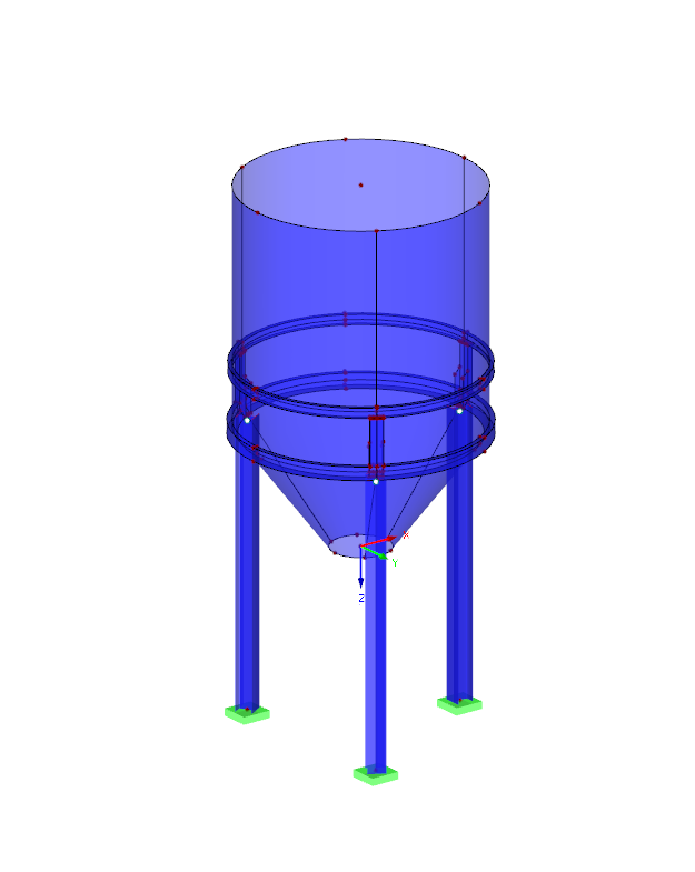 Model 000464 | SIC500-a | Silo | Kruhový půdorys s parametry