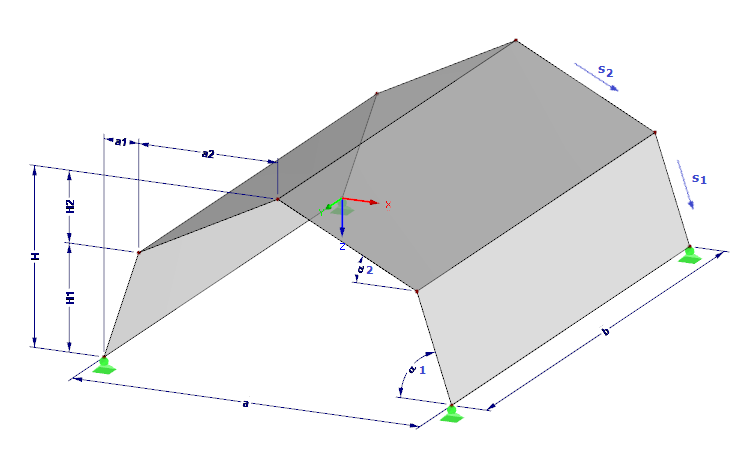 Model 000569 | FPL050 | Sklon pomocí rozměrů / úhlů / sklonů s parametry