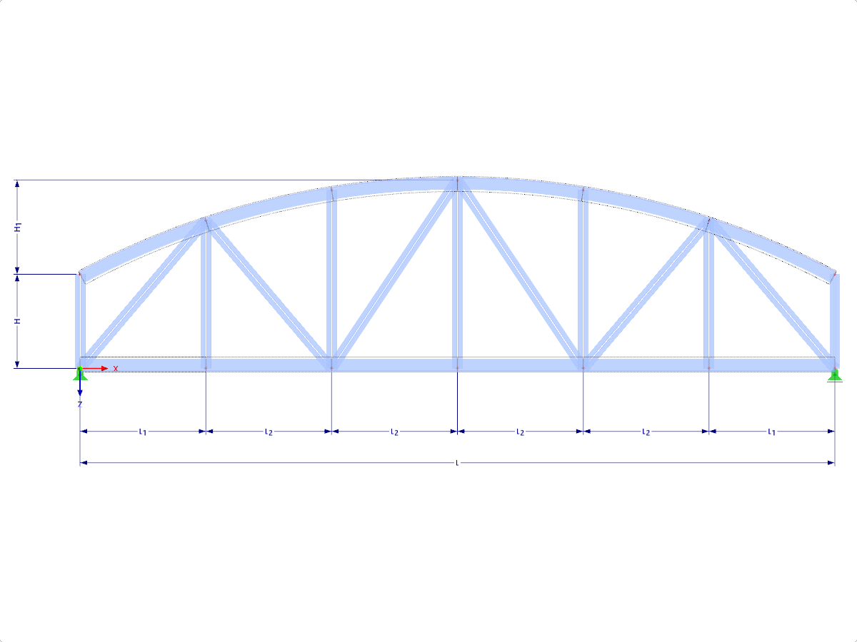 Model 001666 | FT850c-crv | Příhradový nosník s parametry