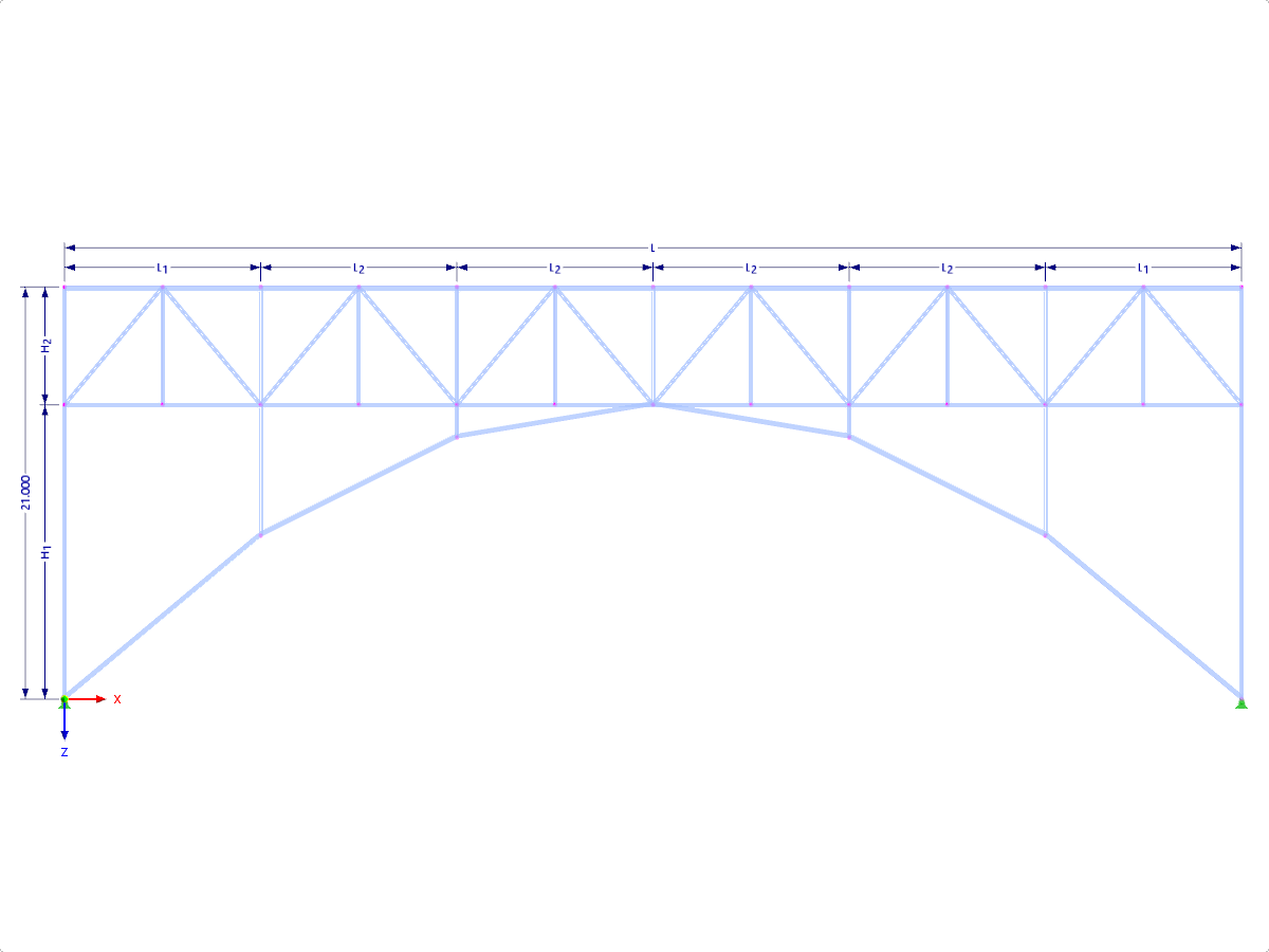 Model 001918 | FTZ150p-plg | Parabolický - plochý dolní pás s parametry