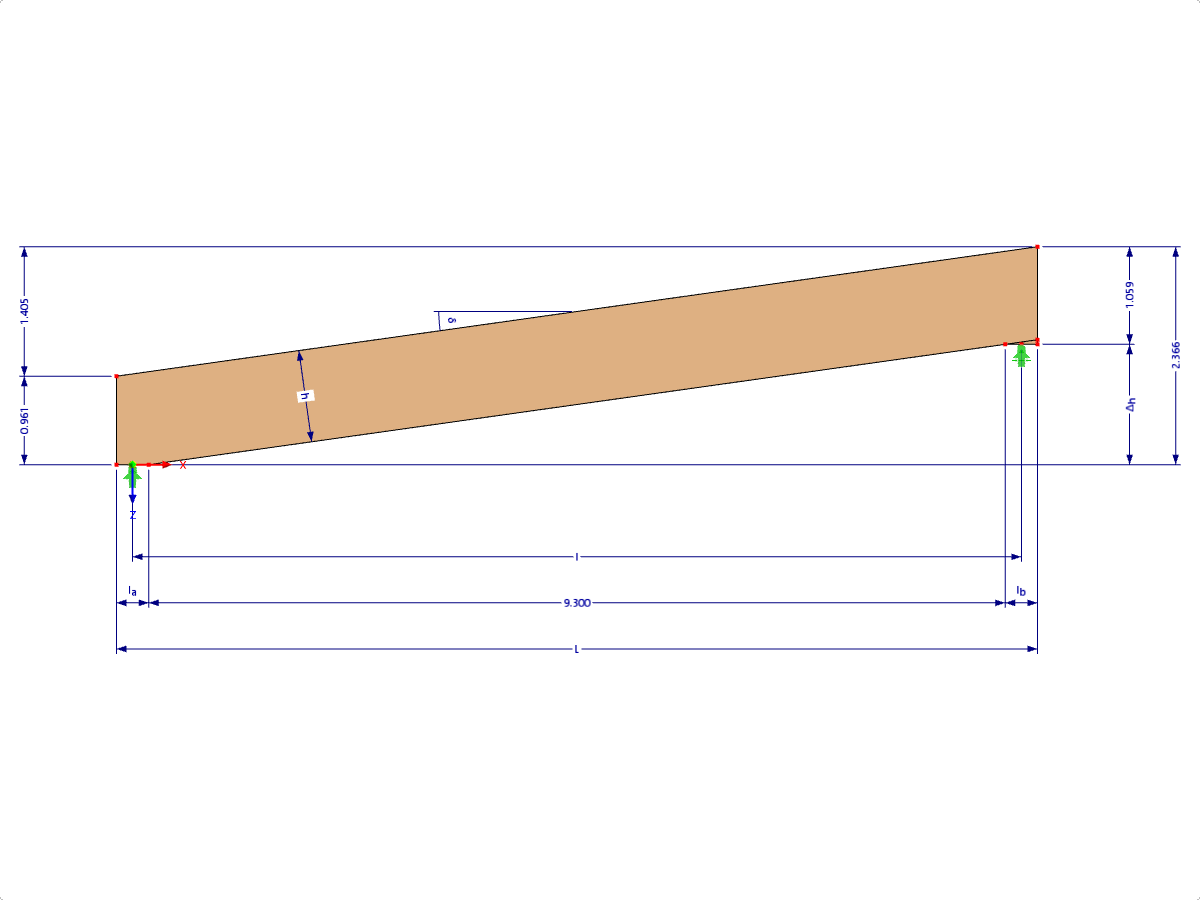 Model 001993 | GLB0101 | Lepený lamelový nosník s parametry