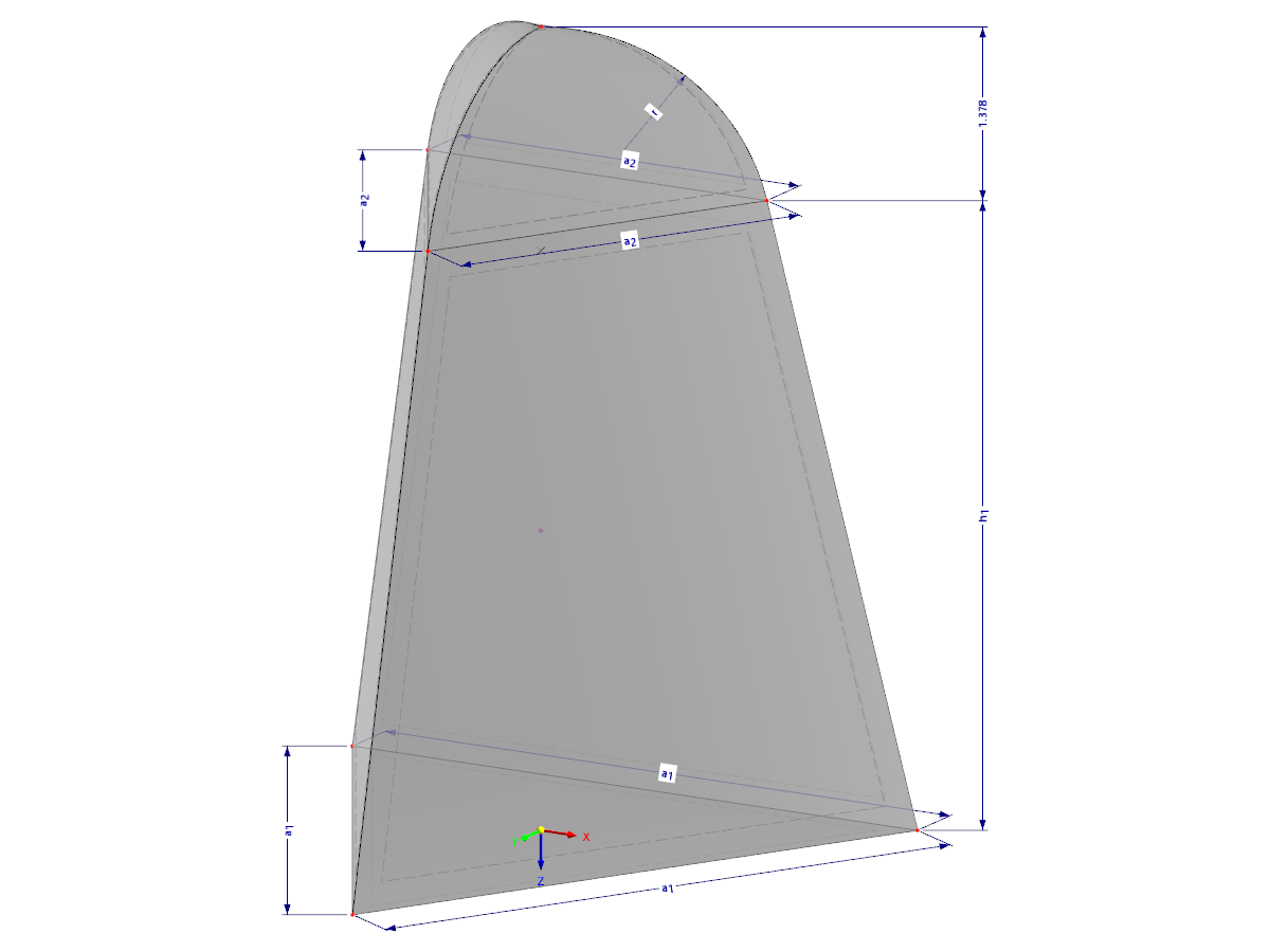 Model 002155 | SLD006c | S kruhovým obloukem na horní části s parametry