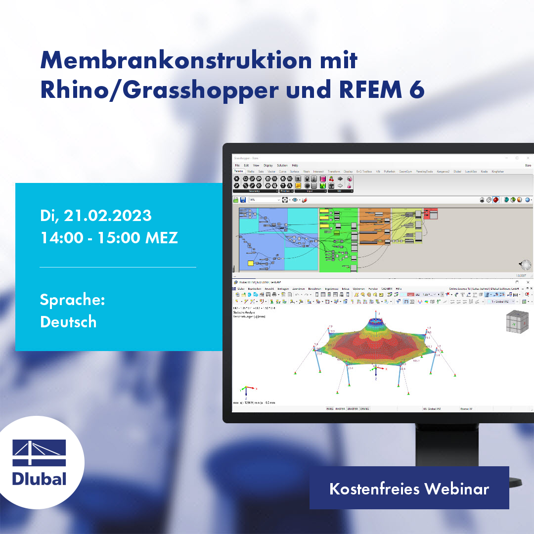 Konstrukce membrán pomocí programů Rhino/Grasshopper a RFEM 6