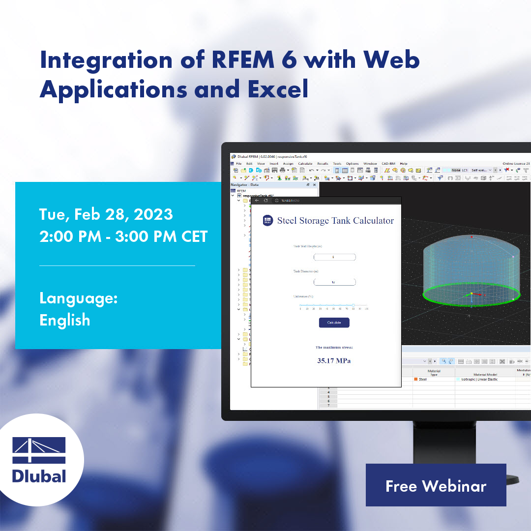 Integrace programu RFEM 6 s webovými aplikacemi a Excelem