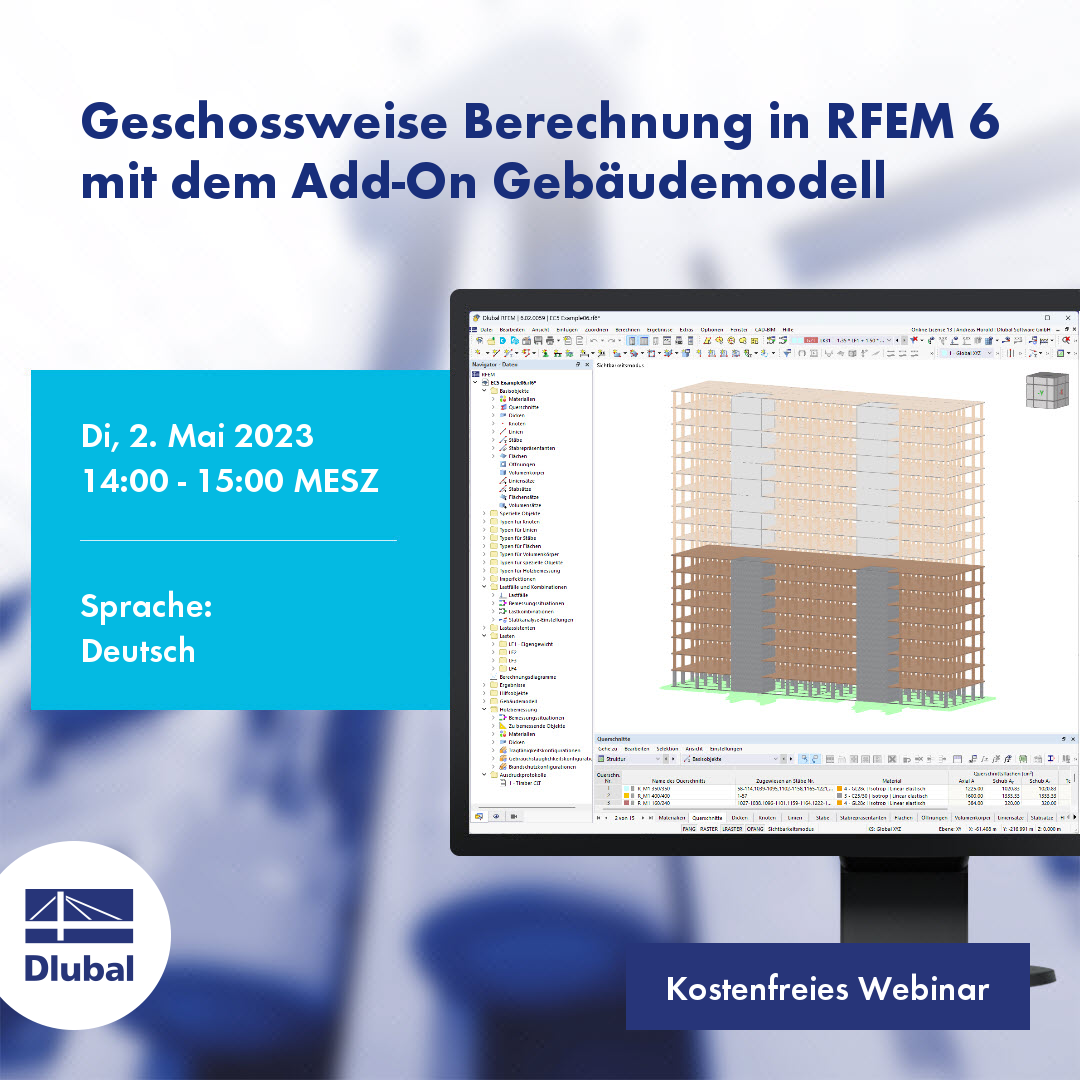 Výpočet podlaží v programu RFEM 6 pomocí addonu Model budovy