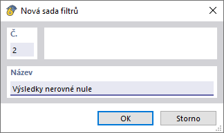 Dialog 'Nová sada filtrů'