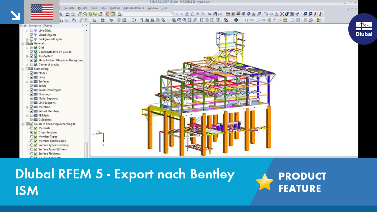 Dlubal RFEM 5 Funkce exportu do Bentley ISM pro inženýry