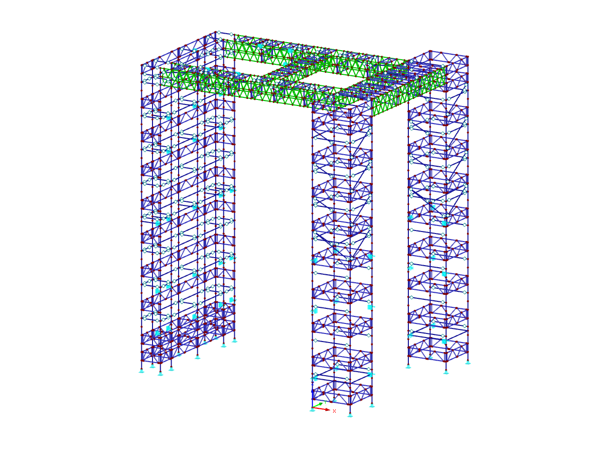 3D model lešení v programu RFEM (© PlusEight System AB)