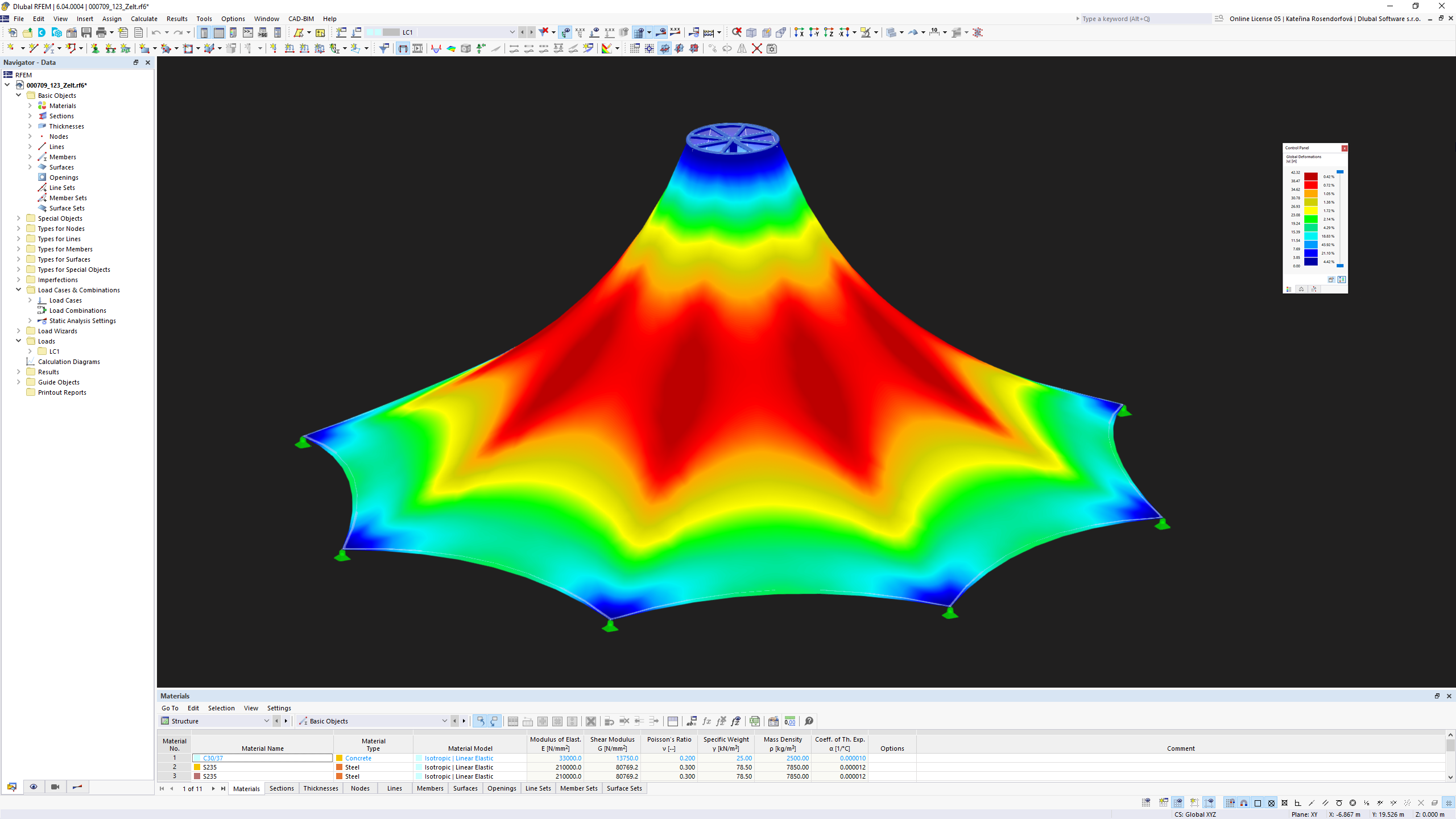 Form-finding v programu RFEM 6