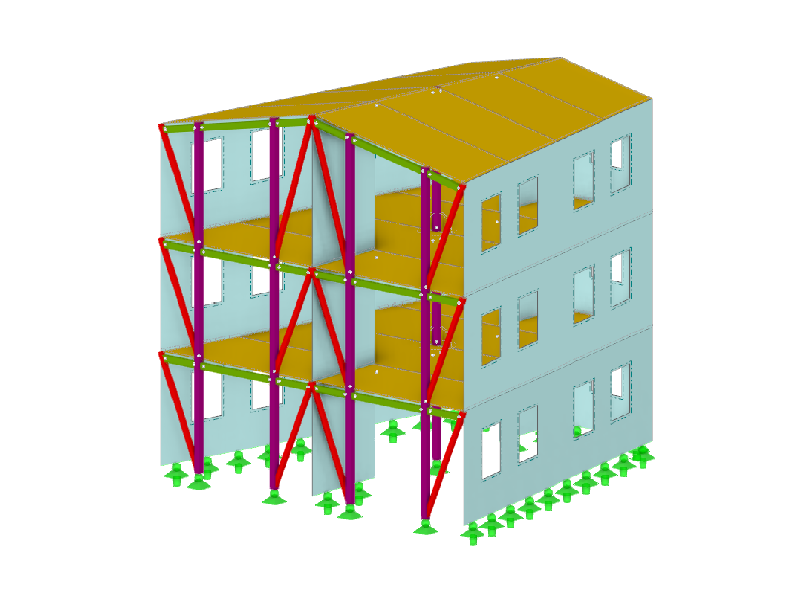 Model konstrukce z křížem lepeného dřeva 2/2