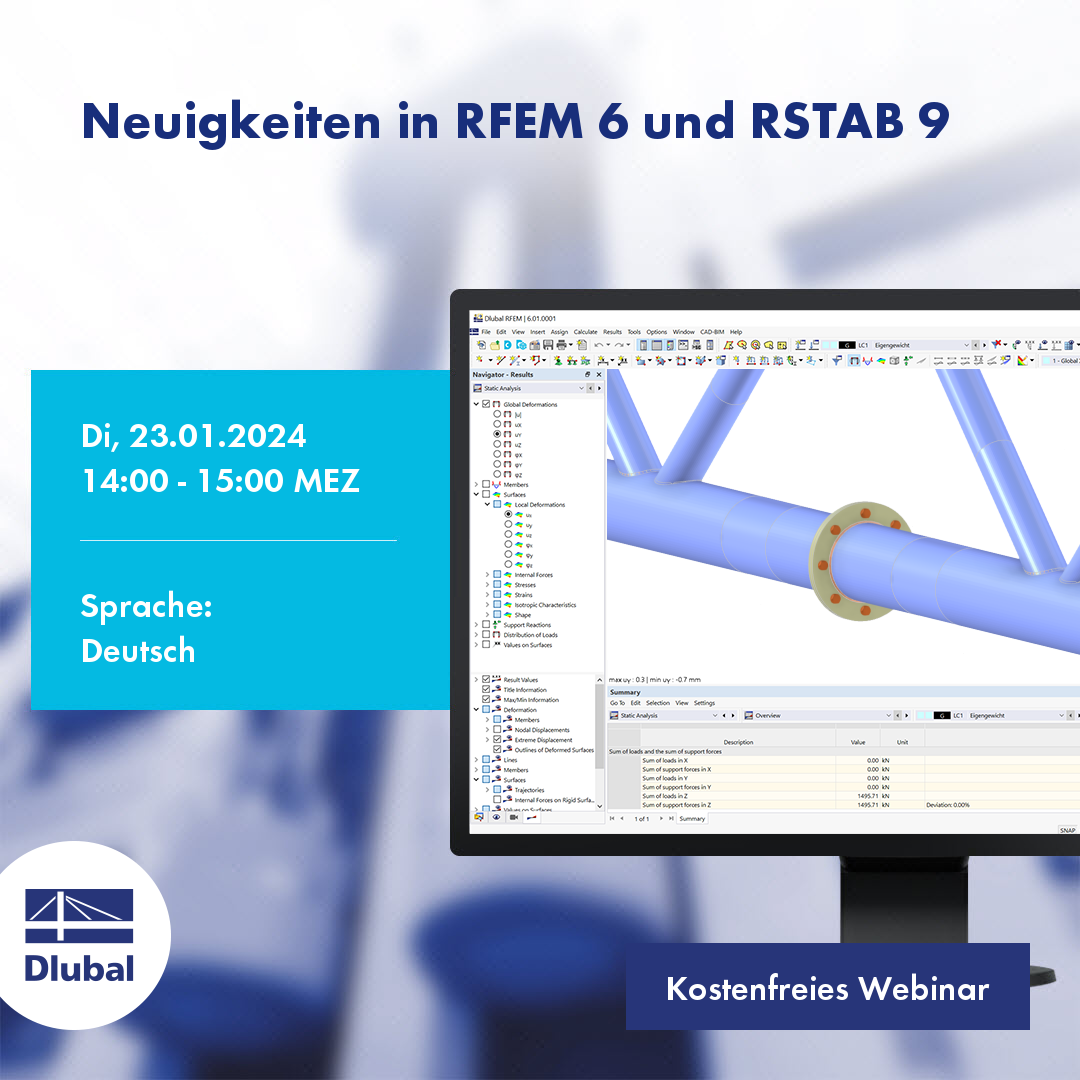 Novinky v programech RFEM 6 a RSTAB 9