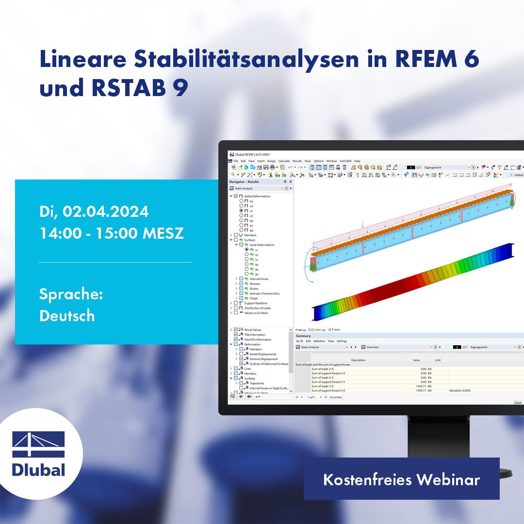 Lineární posouzení stability v programech RFEM 6 a RSTAB 9