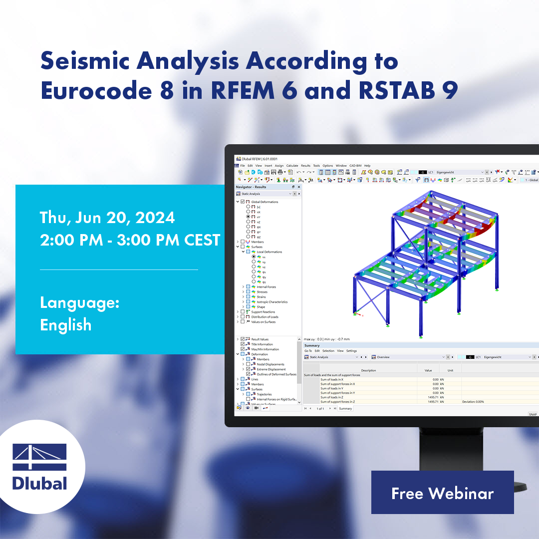 Seizmické posouzení podle Eurokódu 8 v programech RFEM 6 a RSTAB 9