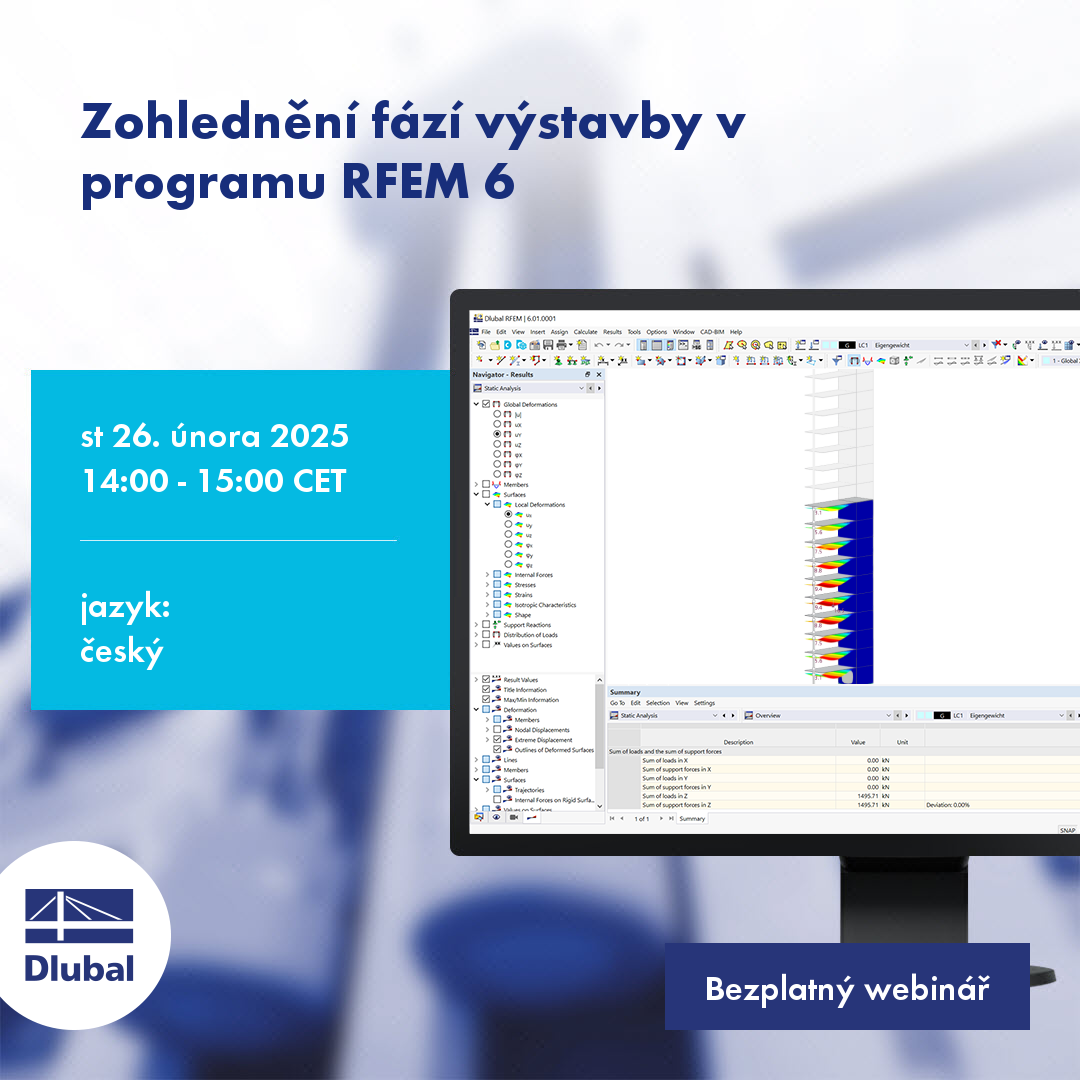 Zohlednění fází výstavby v programu RFEM 6