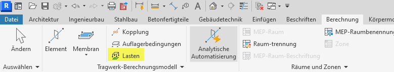 Zatížení v programu Revit