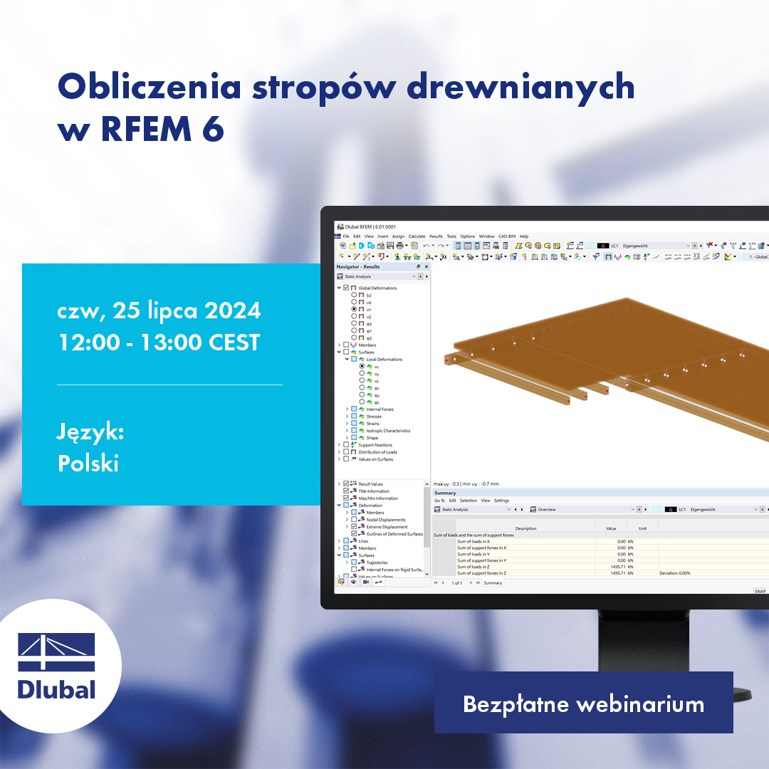 Výpočty dřevěných stropů\nin RFEM 6