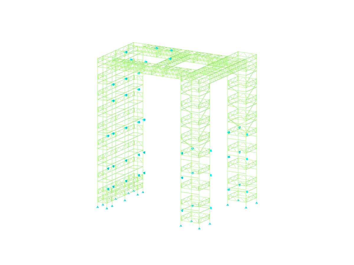 3D model lešení v programu RFEM