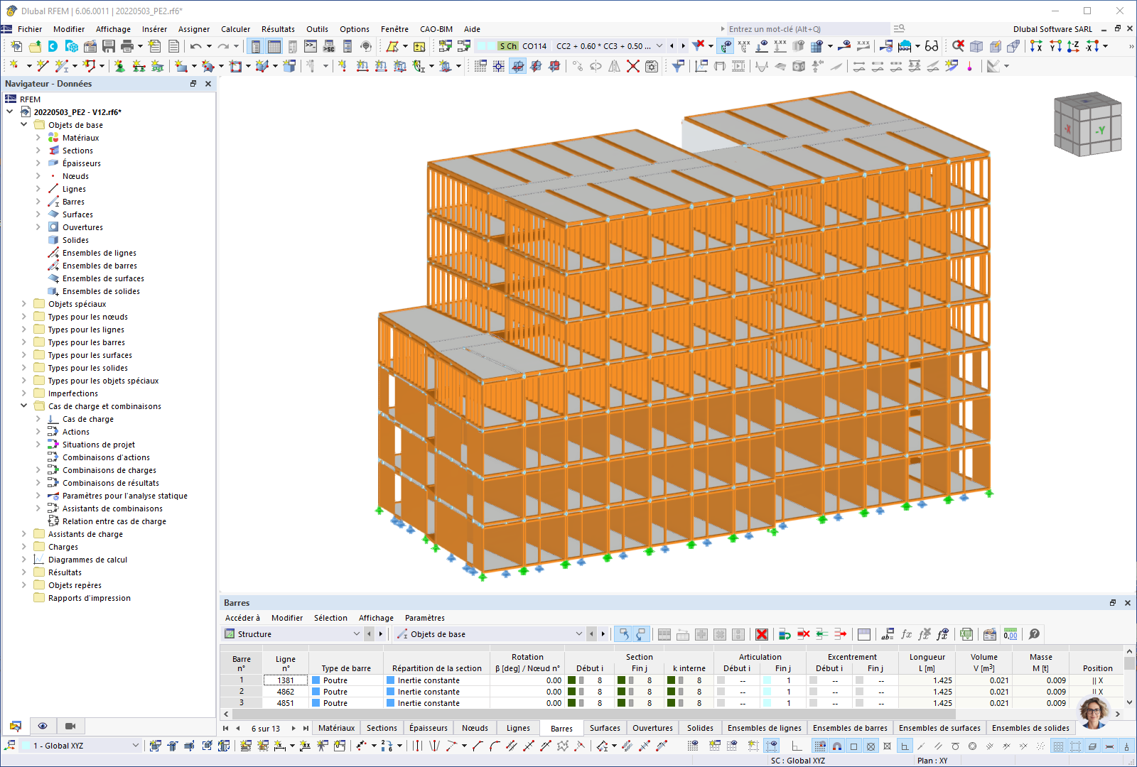 Model budovy v programu RFEM