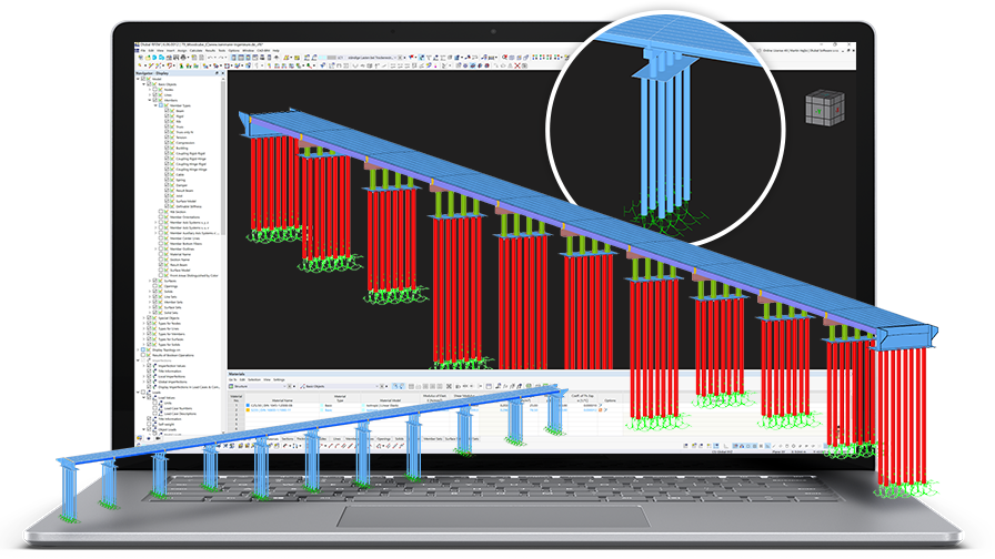 Řešení pro základy z vrtaných pilot RFEM 6