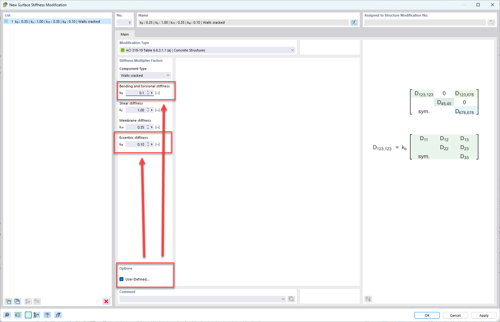 KB 001732 | Úprava tuhosti betonu v programu RFEM 6 podle ACI 318-19 a CSA A23.3:19