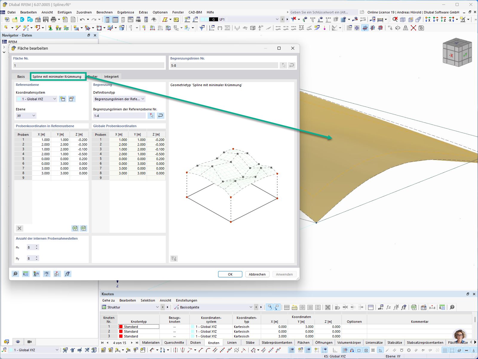 Funkce 002852 | Spline plocha s minimálním zakřivením