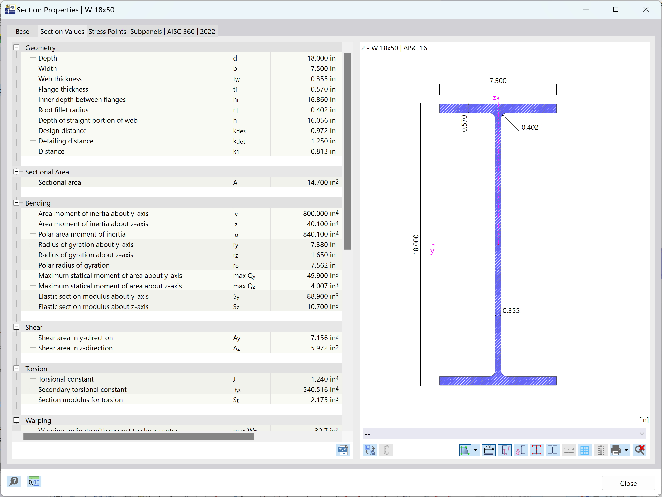 KB 001884 | AISC Kapitola F Porovnání metod výpočtu klopení proti vlastním číslům v programu RFEM 6