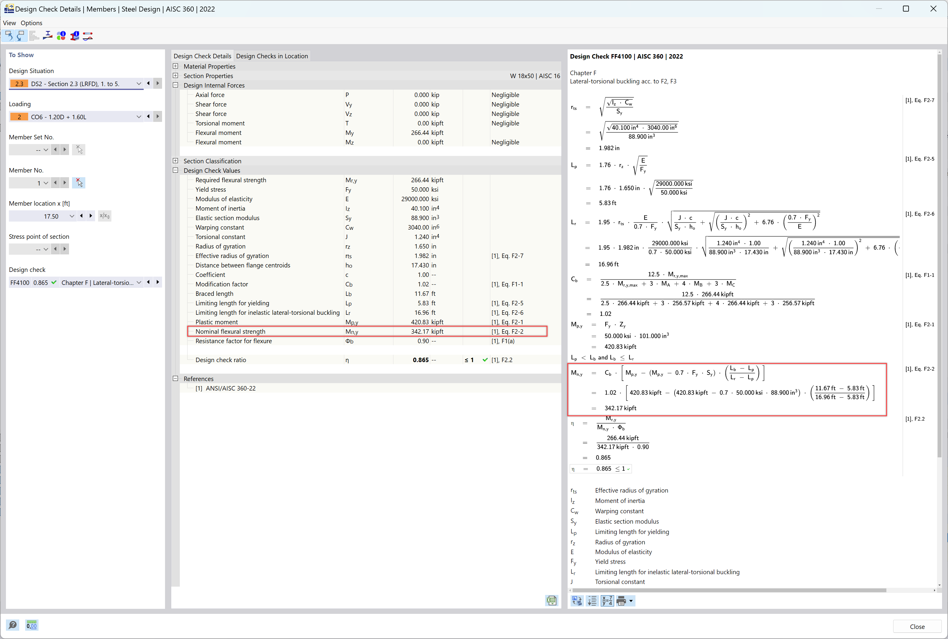 KB 001884 | AISC Chapter F Lateral Torsional Buckling Versus Eigenvalue Calculation Methods Compared in RFEM 6