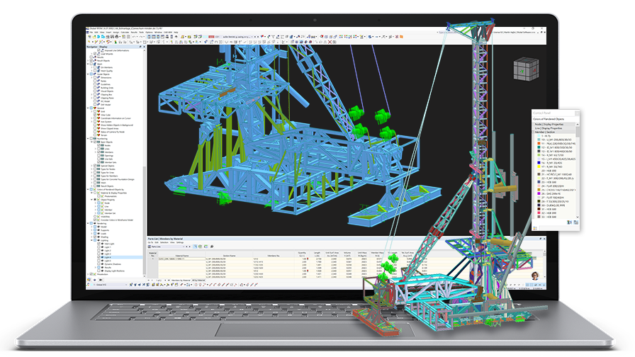 Bannerové vrtné konstrukce a vrtné stožáry programu RFEM