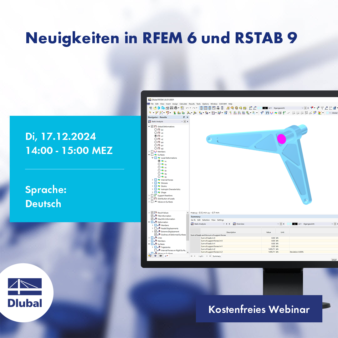 Novinky v programech RFEM 6 a RSTAB 9